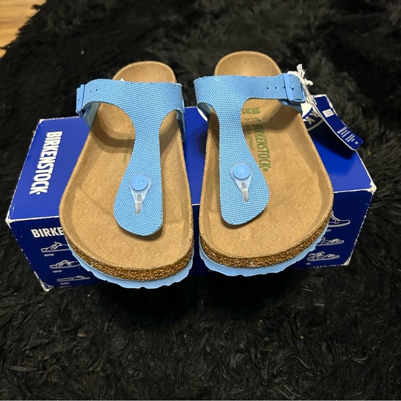 BIRKENSTOCK Gizeh blue vegan sandals slippers shoes women’s eur 38 new - Picture 1 of 7